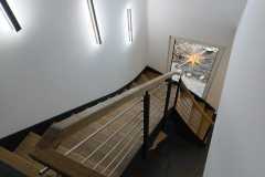 Metalltreppe, Gebürstete Eichenstufen